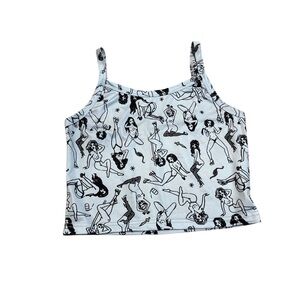 Risky girls all over pattern tank top